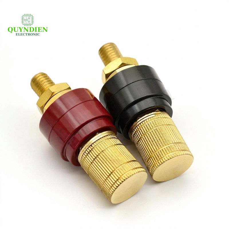 Cọc Đồng M8 Nắp Đồng Đỏ Đen