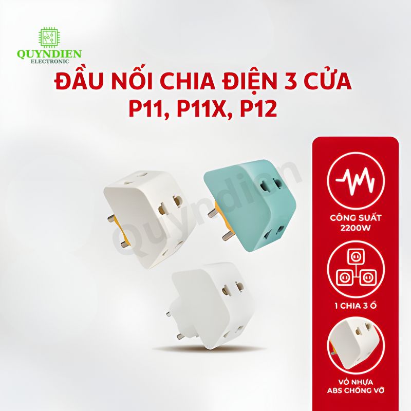 Ổ Cắm Đa Năng 3 Cửa 2200W P11 P12