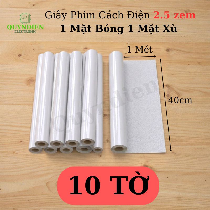 Giấy Phim Cách Điện Trắng 1 Mặt Bóng 1 Mặt Xù Dày 0.25mm