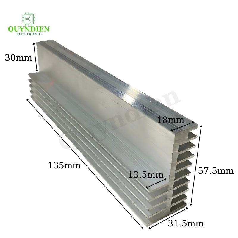 Nhôm tản nhiệt 2 tầng 10 cánh 135x58x32mm