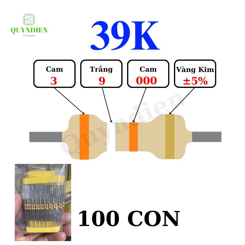 Điện trở Đài Loan 1/4W - 39K