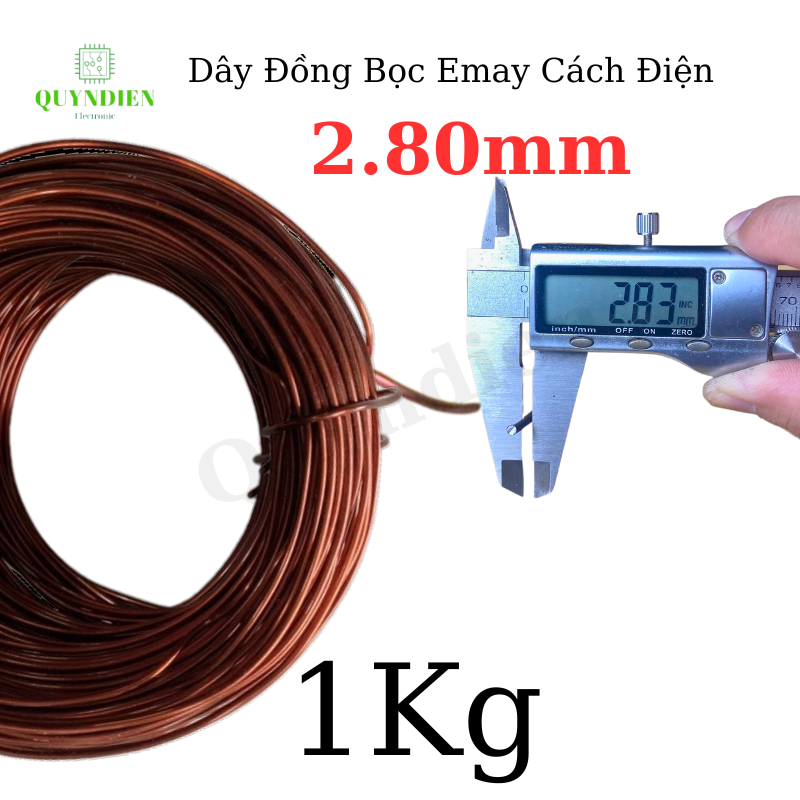Dây ĐỒNG bọc emay cách điện size 2.80mm - Cuộn 1Kg