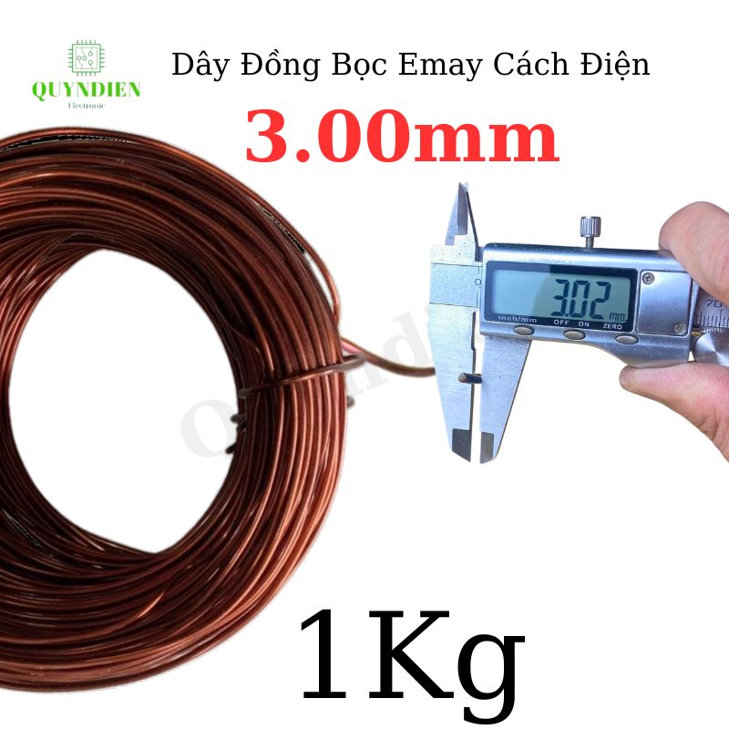 Dây ĐỒNG bọc emay cách điện size 3.00mm - Cuộn 1Kg