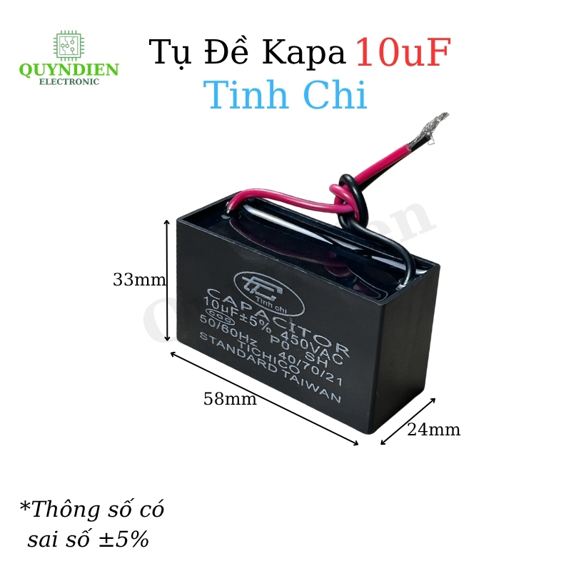 Tụ Đề Kapa 10uF ±5% 450VAC Tinh Chi