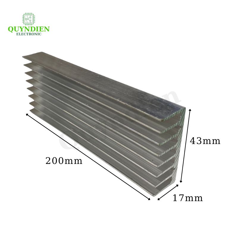 Nhôm Tản Nhiệt 8 Cánh dài 20cm 200x43x17mm