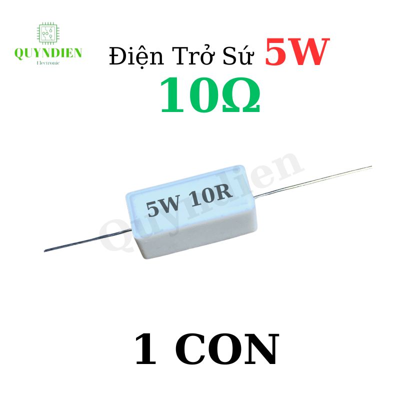 Điện trở sứ 5W chân cắm ±5% dáng Nằm - 10R