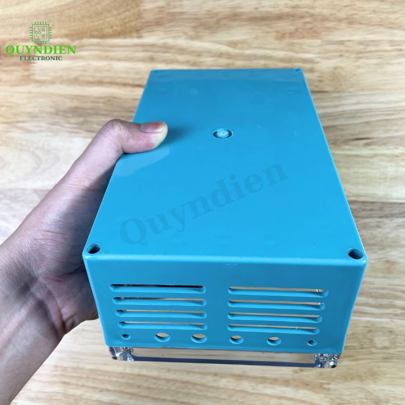 Hộp nhựa VY ANH khoan sẵn 200x120x80mm Xanh nắp Trong