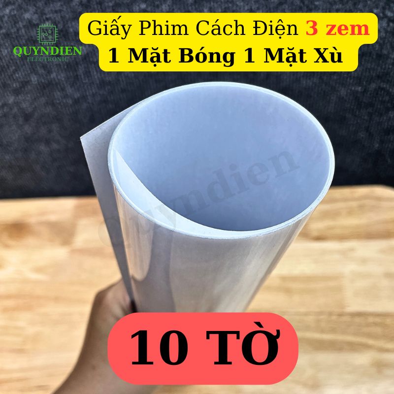 Giấy Phim Cách Điện 1 Mặt Bóng 1 Mặt Xù Dày 0.3mm
