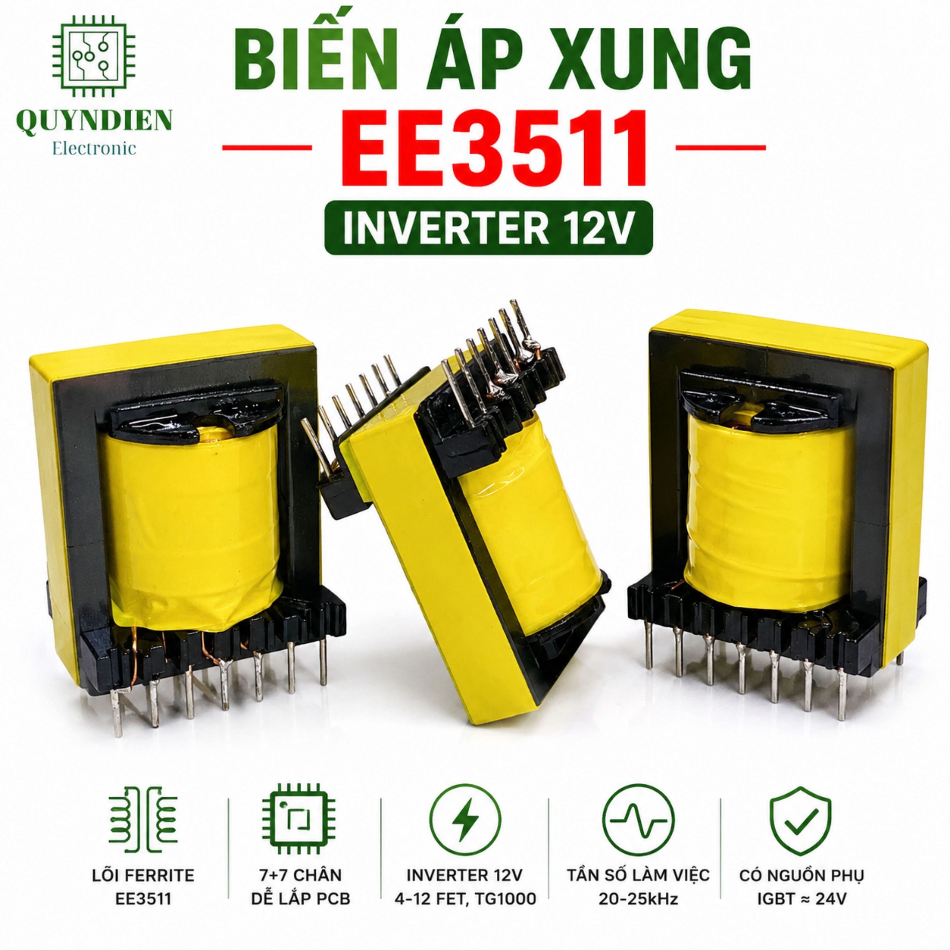 Biến Áp Xung Quấn Mới E3542 Đứng IGBT Cho Máy 4Fet 6Fet