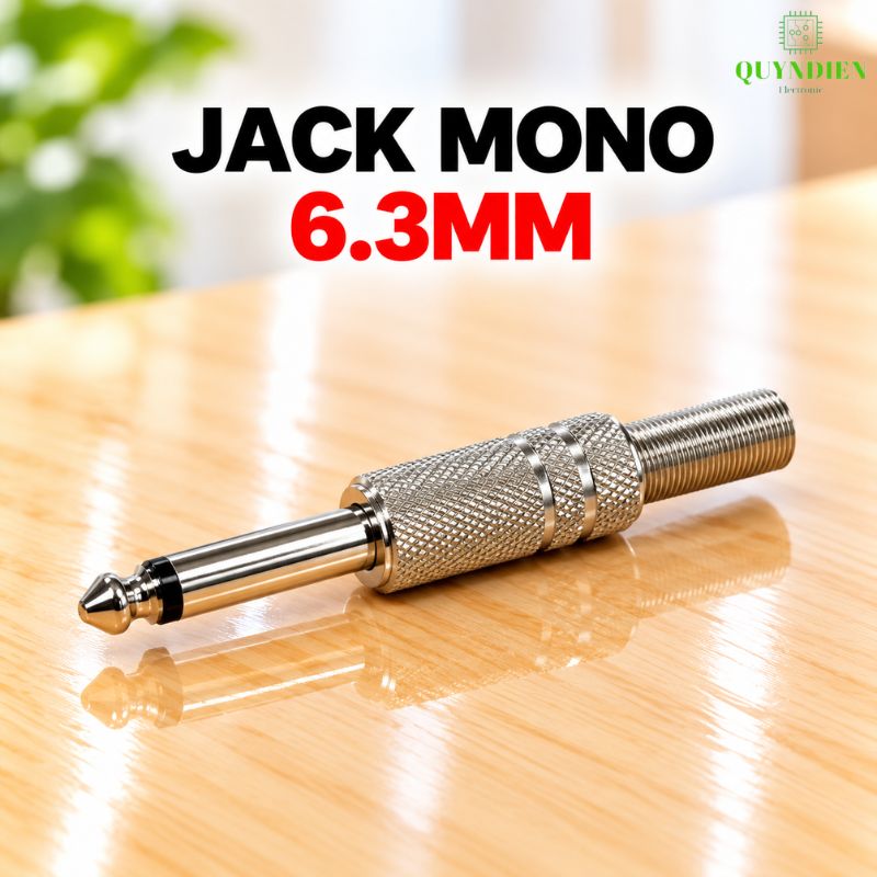 Jack 6.3mm Đực Mono Xi Thường