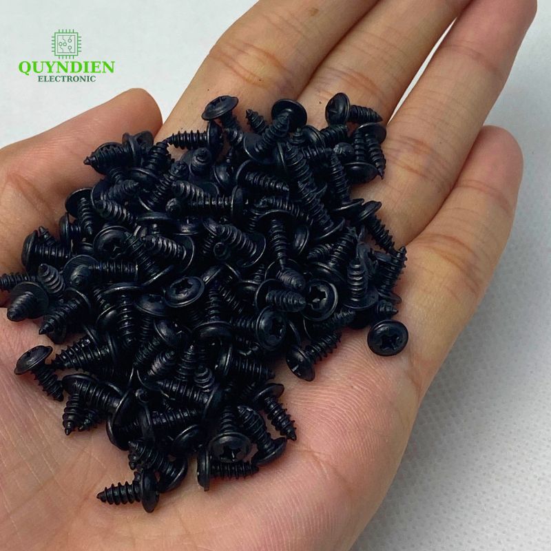 Ốc Vít Nhọn M3x8mm Đầu Long Đền Đen