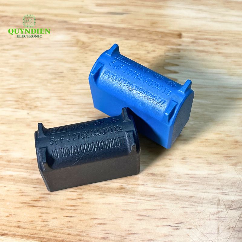 Tụ Bếp Từ 5uF 400VDC 275VAC Màu Xanh Loại Đứng