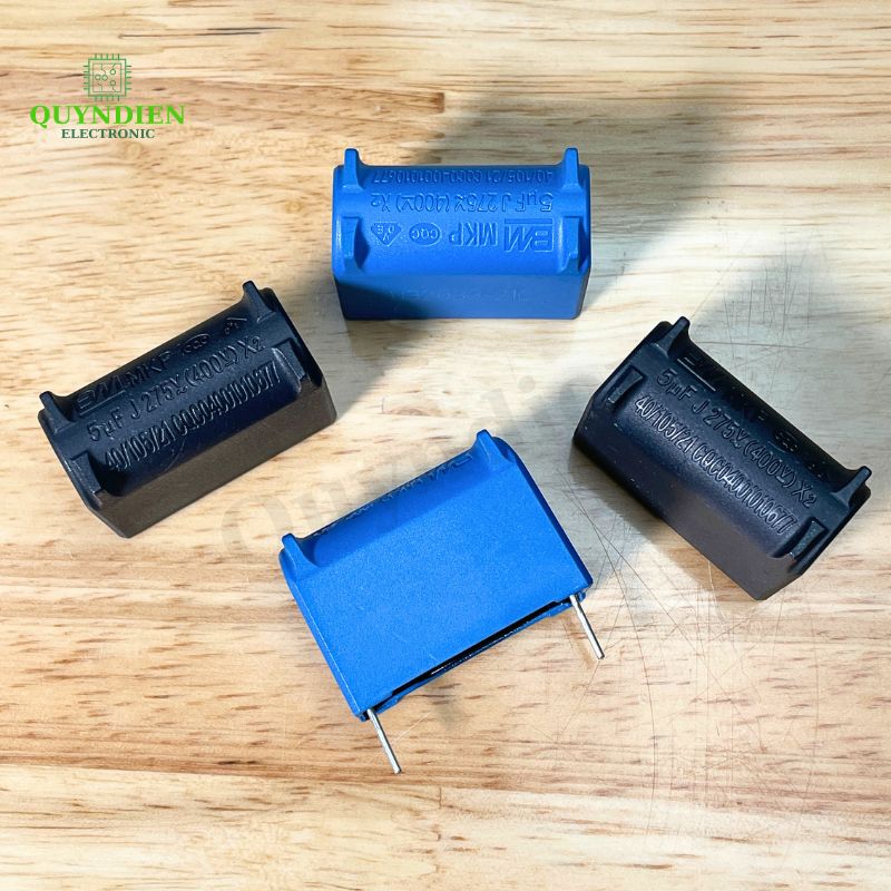 Tụ Bếp Từ 5uF 400VDC 275VAC Màu Xanh Loại Đứng