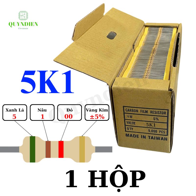 Điện trở Đài Loan 1/4W - 5K1