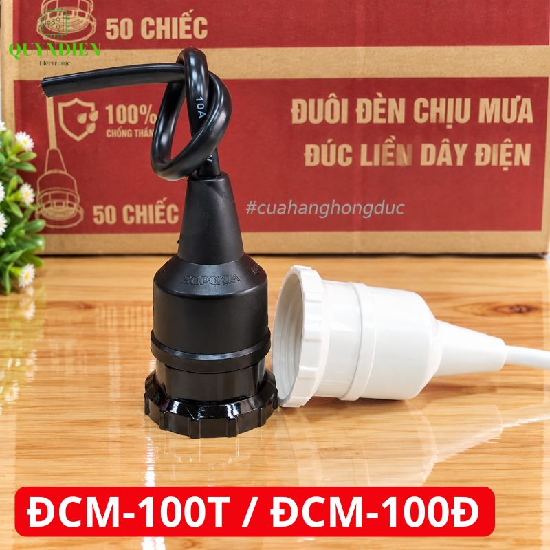 Đuôi Đèn Chịu Mưa Đúc Liền Dây Ren Nhựa ĐCM-100 SOPOKA