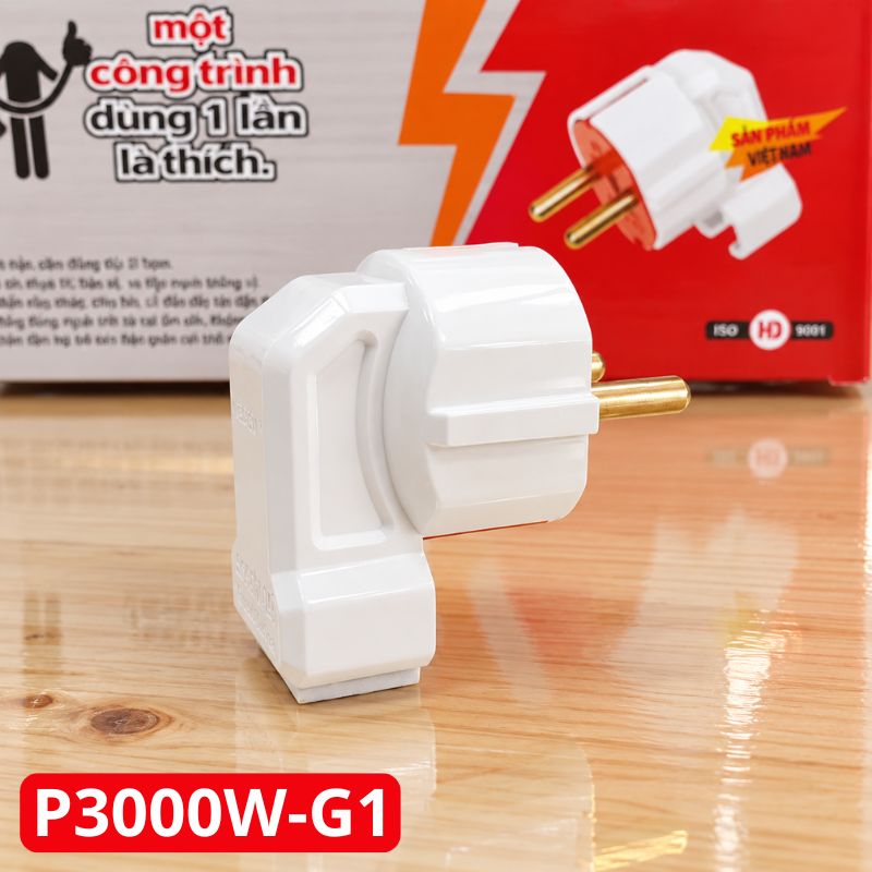 Phích Cắm Điện Dương Gập Vuông Góc Siêu Tải P3000W-G1