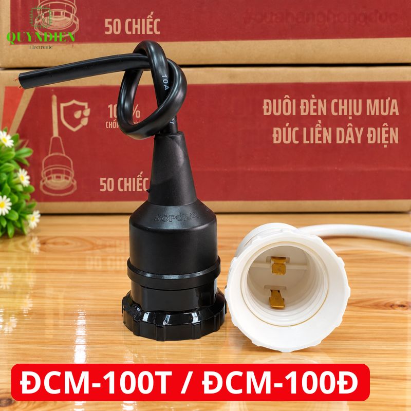Đuôi Đèn Chịu Mưa Đúc Liền Dây Ren Nhựa ĐCM-100 SOPOKA