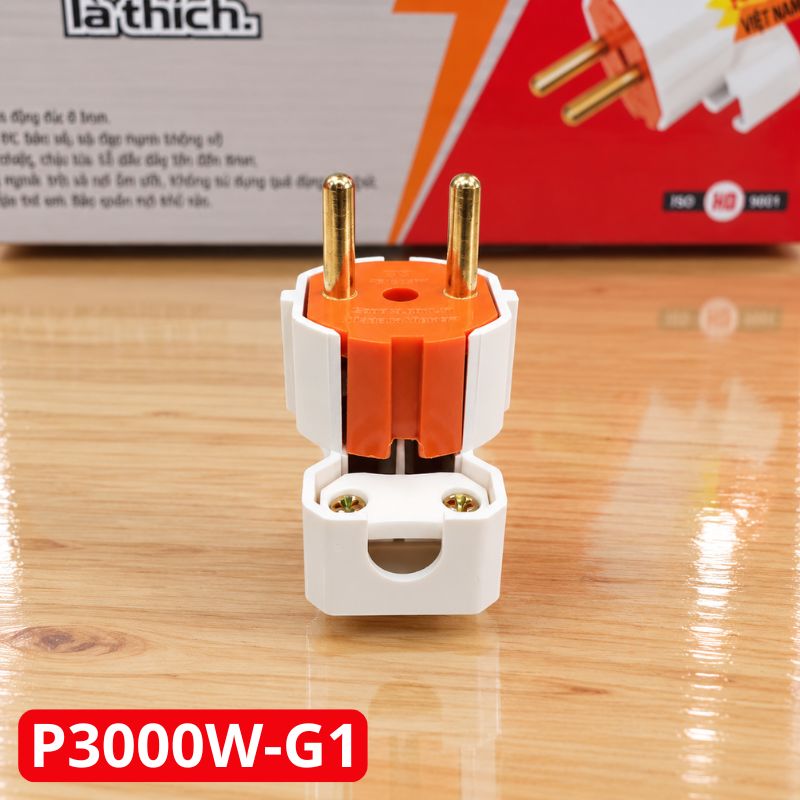 Phích Cắm Điện Dương Gập Vuông Góc Siêu Tải P3000W-G1