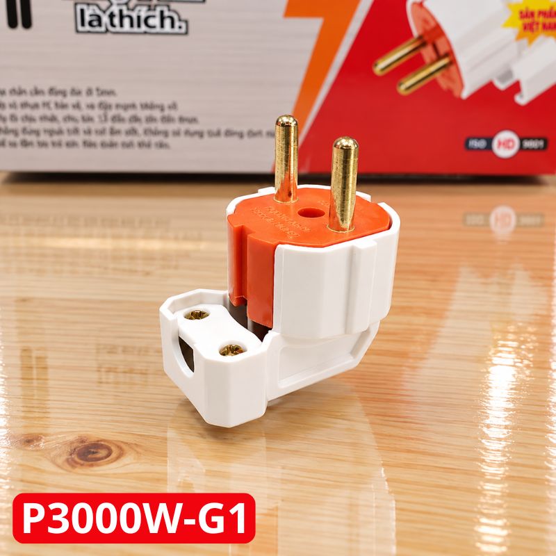 Phích Cắm Điện Dương Gập Vuông Góc Siêu Tải P3000W-G1