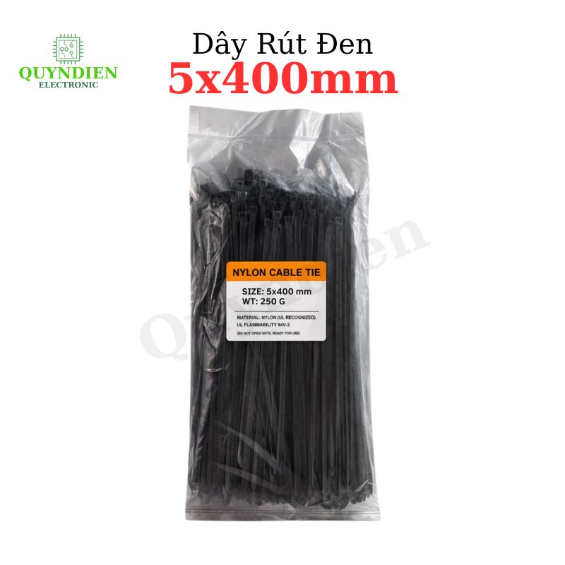 Dây Rút Nhựa Nhiều Kích Cỡ Màu Trắng Đen - Túi 250gram