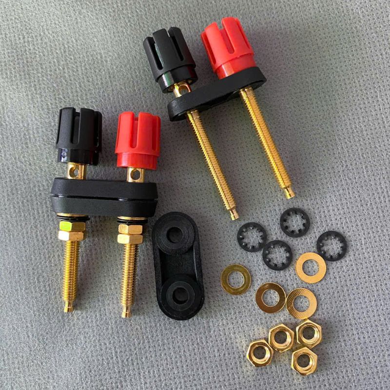 Trạm Loa Ampli Jack Loa Đôi Đỏ Đen M5 Chân Dài