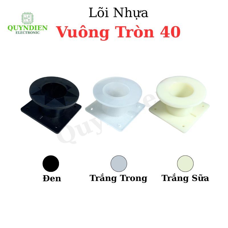 Lõi Khuôn Nhựa Vuông Tròn 40mm Màu Đen