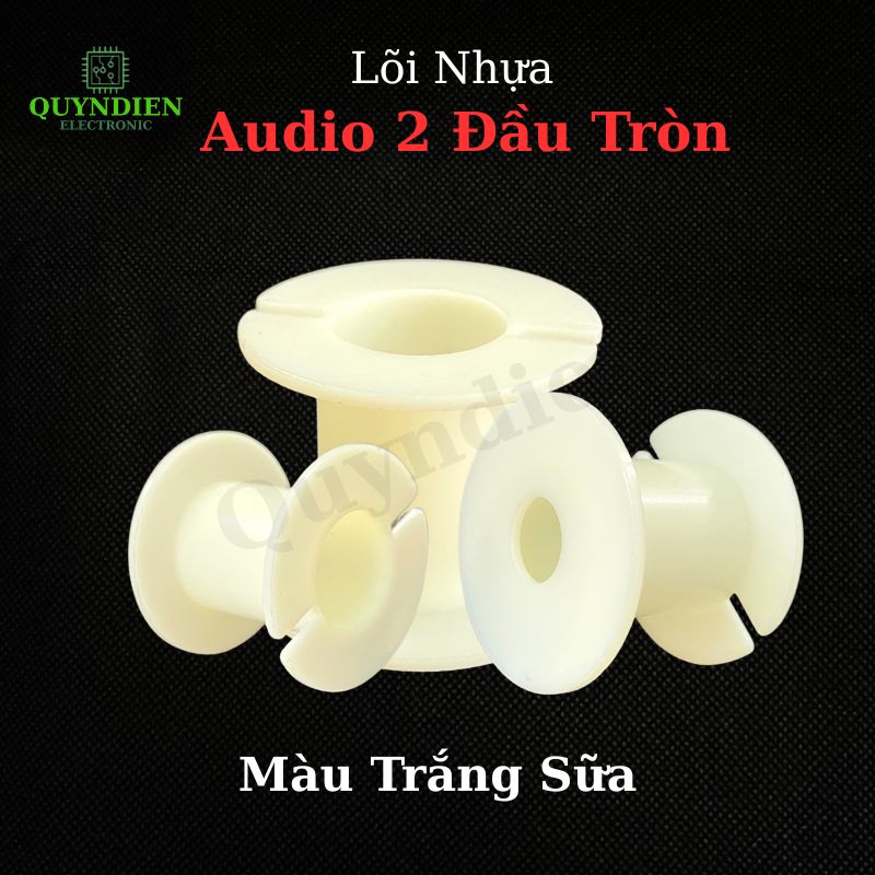 Lõi Khuôn Nhựa Audio 2 Đầu Tròn Màu Trắng Sữa