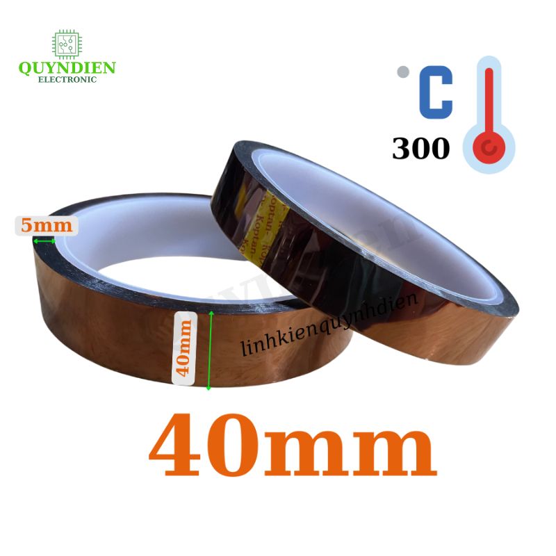 Băng dính màu Nâu chịu nhiệt tốt chất lượng cao 300℃ size 40mm