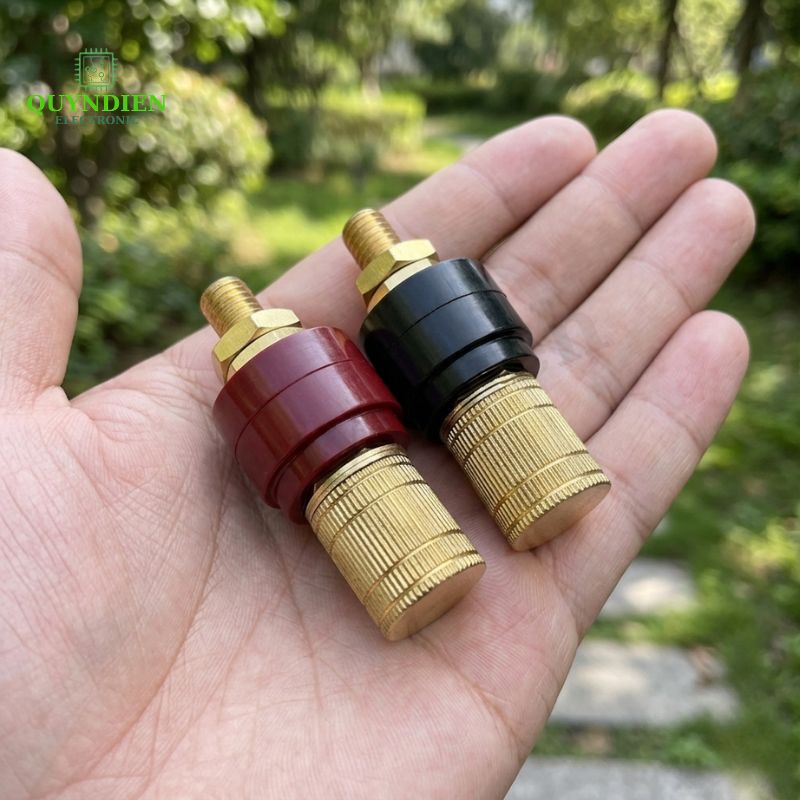 Cọc Đồng M8 Nắp Đồng Đỏ Đen