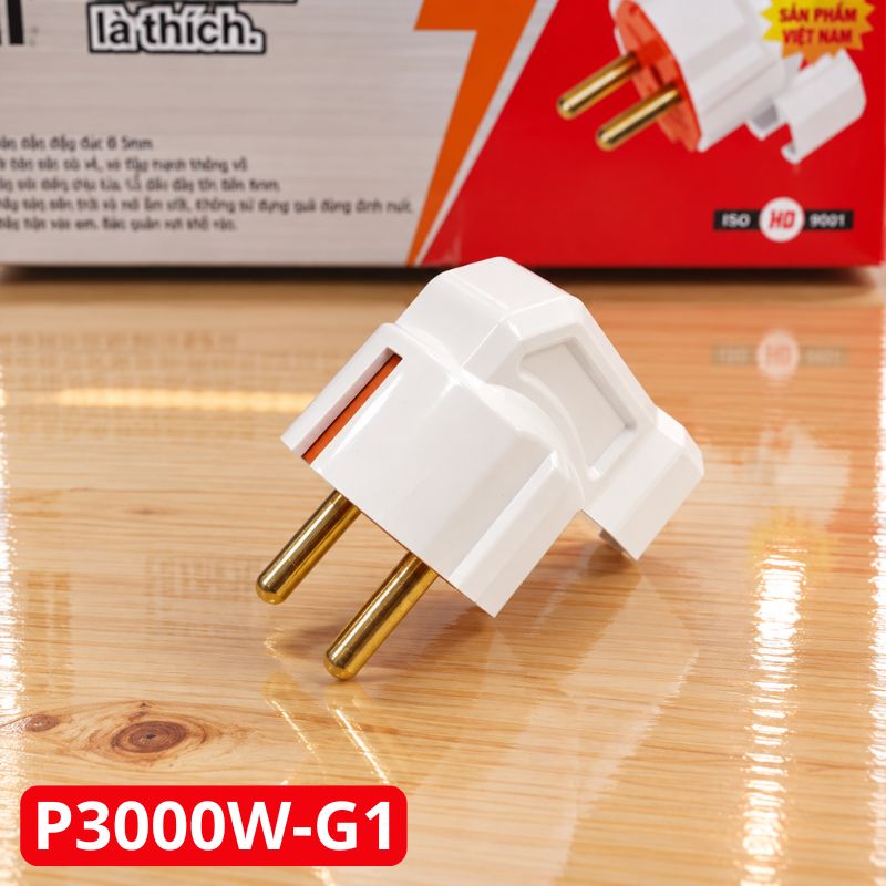 Phích Cắm Điện Dương Gập Vuông Góc Siêu Tải P3000W-G1