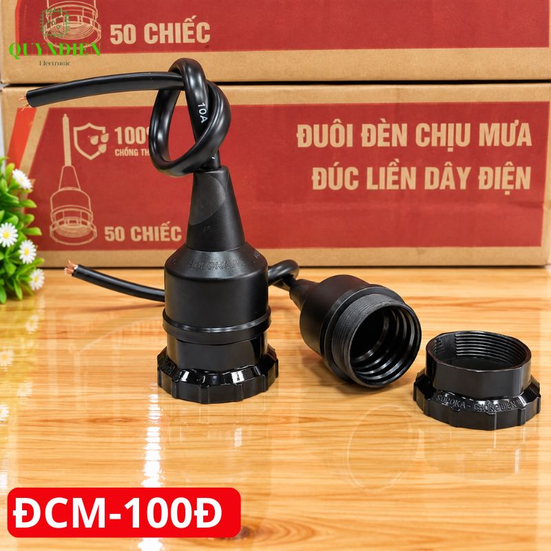 Đuôi Đèn Chịu Mưa Đúc Liền Dây Ren Nhựa ĐCM-100 SOPOKA