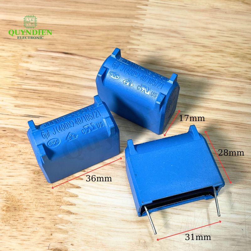 Tụ Bếp Từ 6uF 275VAC/400VDC Màu Đen Loại Đứng