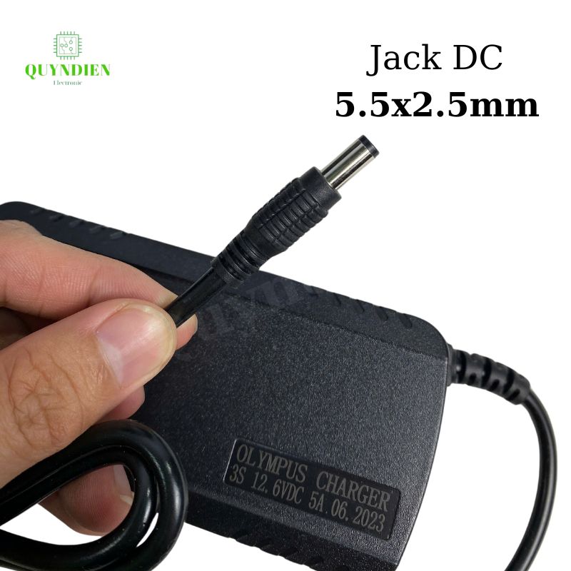 Bộ Sạc Pin Olympus 3S 12.6V-5A Jack 5.5x2.5mm