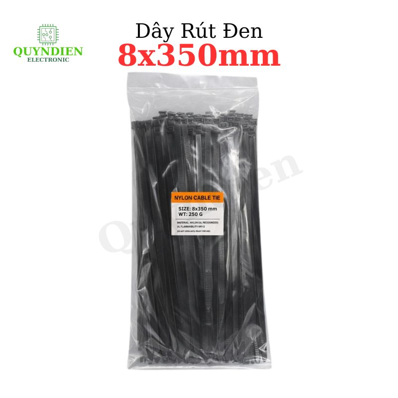 Dây Rút Nhựa Nhiều Kích Cỡ Màu Trắng Đen - Túi 250gram