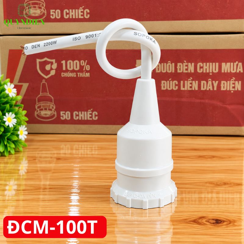 Đuôi Đèn Chịu Mưa Đúc Liền Dây Ren Nhựa ĐCM-100 SOPOKA