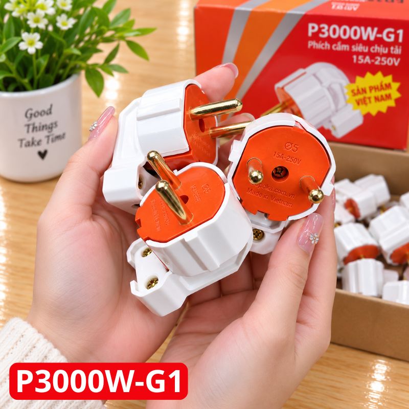 Phích Cắm Điện Dương Gập Vuông Góc Siêu Tải P3000W-G1