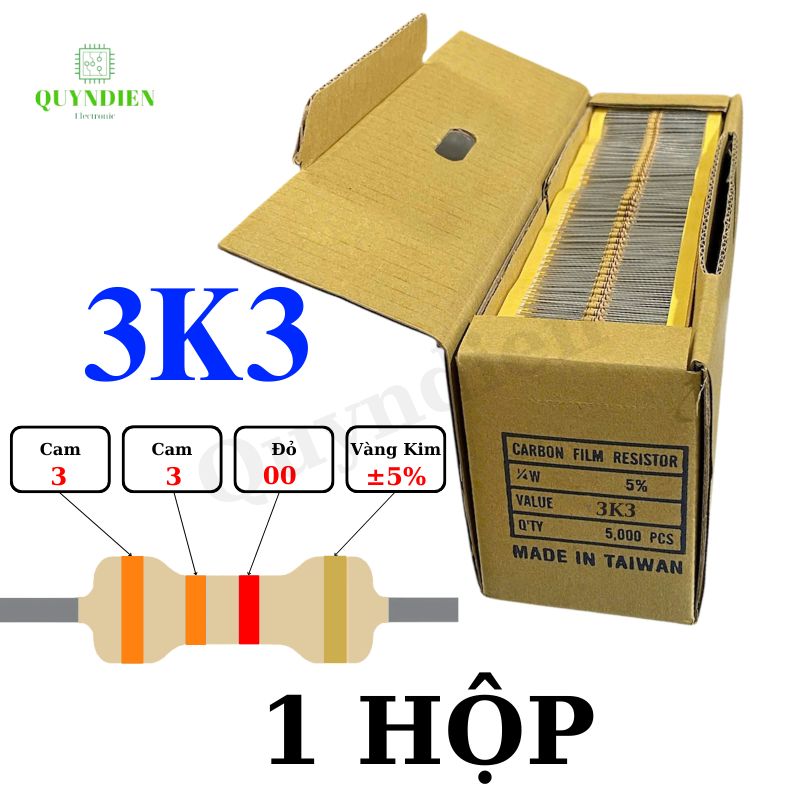 Điện trở Đài Loan 1/4W - 3K3