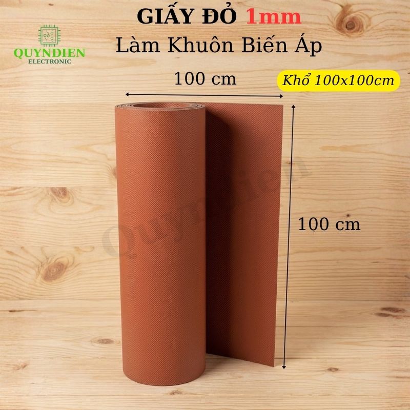 Giấy Cách Điện Làm Khuôn Biến Áp Dày 1mm Màu Đỏ