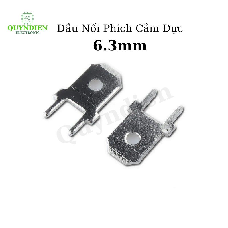 Đầu Nối Phích Cắm Đực Hai Chân 6.3mm - Túi 10 Cái