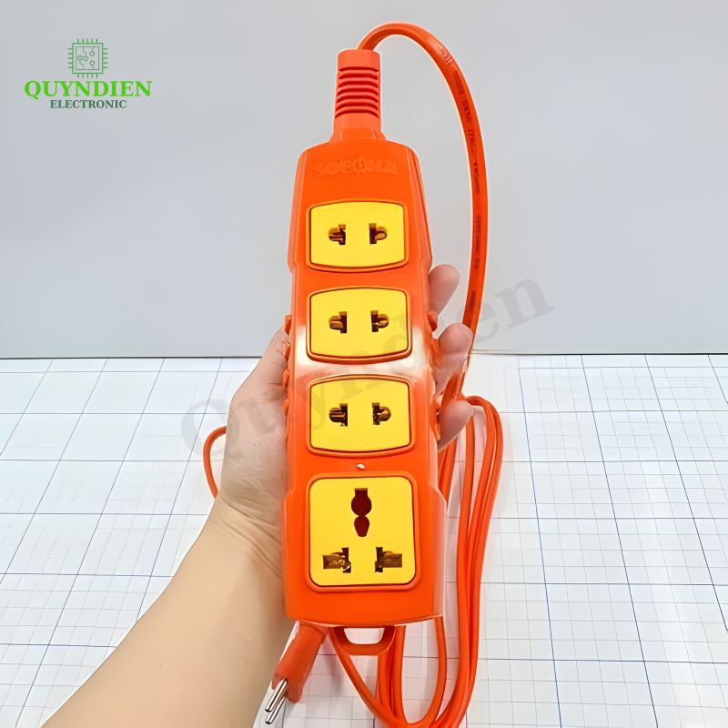 Ổ Cắm Siêu Tải 4 Lỗ Thẳng 3000W (Dây Dài 10 Mét)