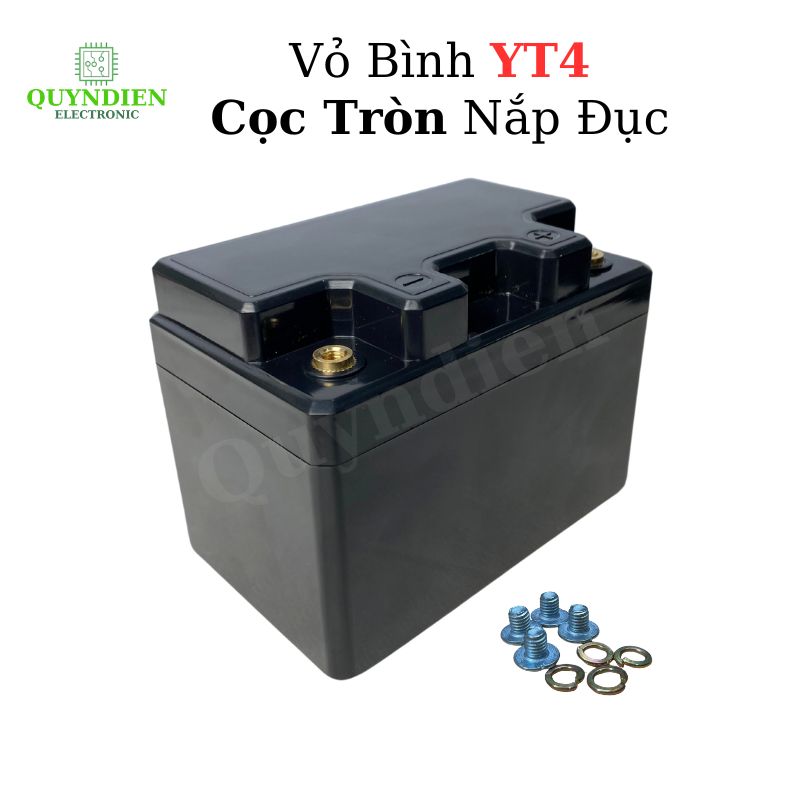Vỏ Bình Đề Xe Máy YT4 Cọc Tròn Nắp Đục