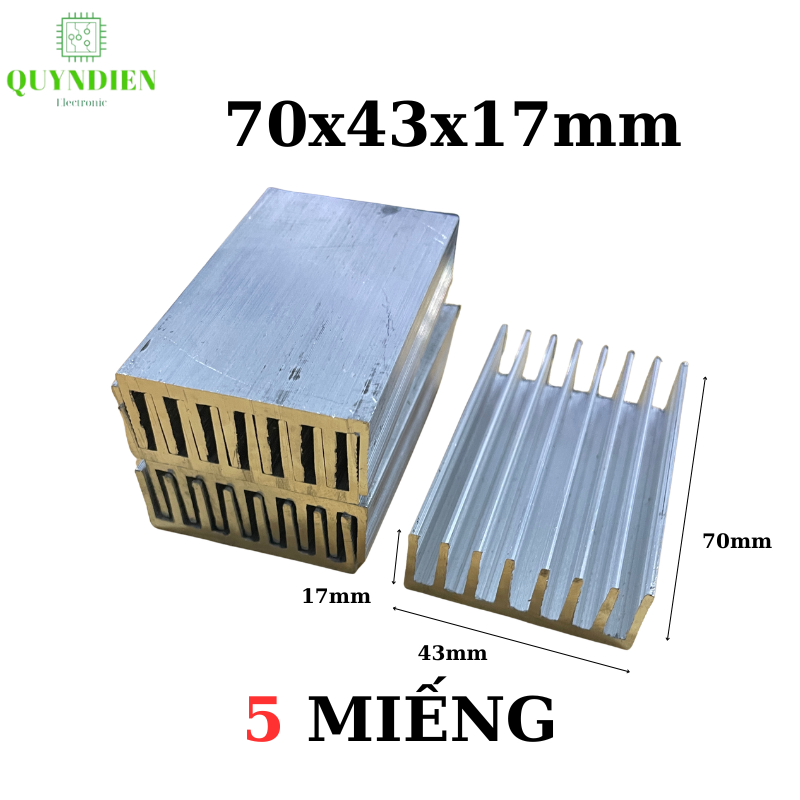 Nhôm Tản Nhiệt 8 Cánh Nhỏ 70x43x17mm