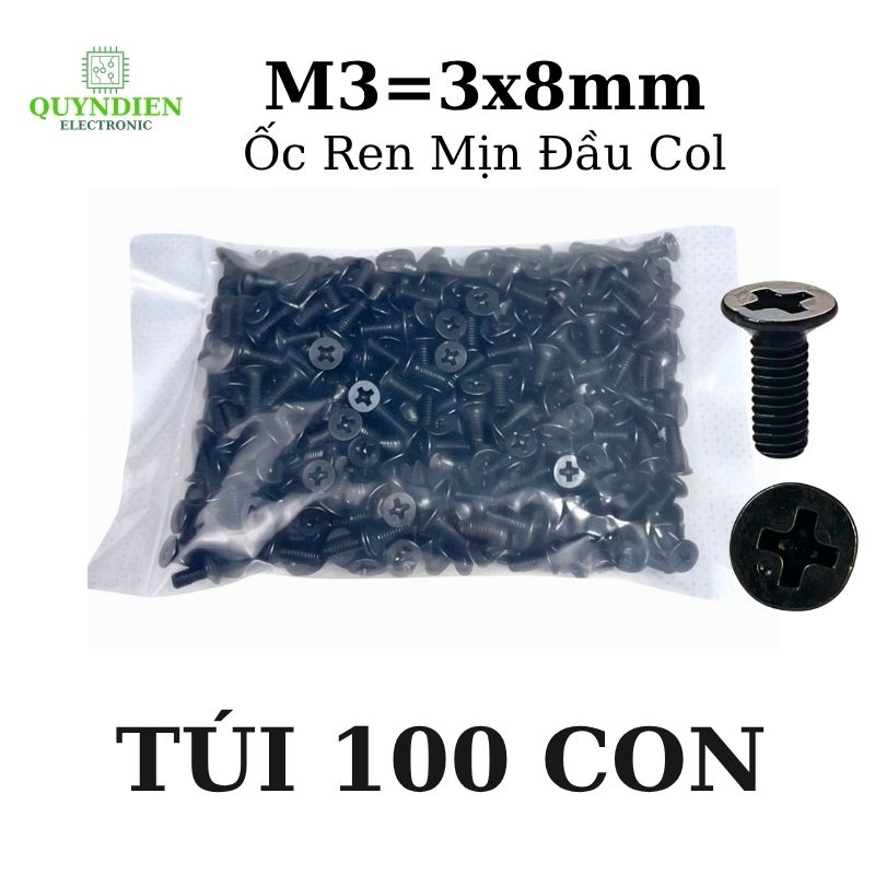 Ốc Vít Ren Mịn Đầu COL M3x8mm