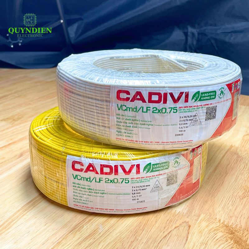 Dây Điện CADIVI Dây Đôi VCmd/LF 2x0.75  – Ruột Đồng Mềm, PVC Chống Cháy