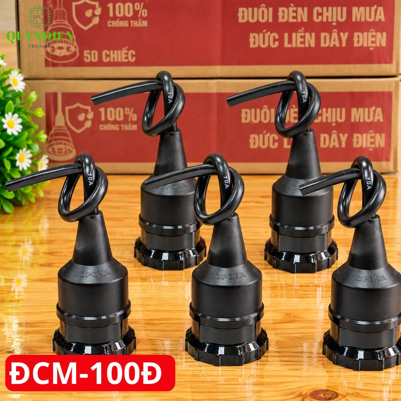 Đuôi Đèn Chịu Mưa Đúc Liền Dây Ren Nhựa ĐCM-100 SOPOKA