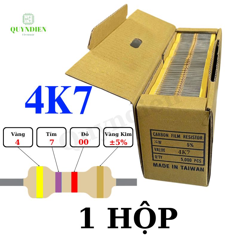 Điện trở Đài Loan 1/4W - 4K7