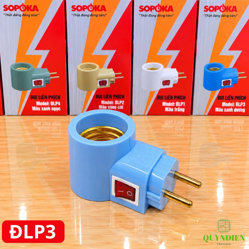 Đuôi Liền Phích Cắm Có Công Tắc E27 SOPOKA