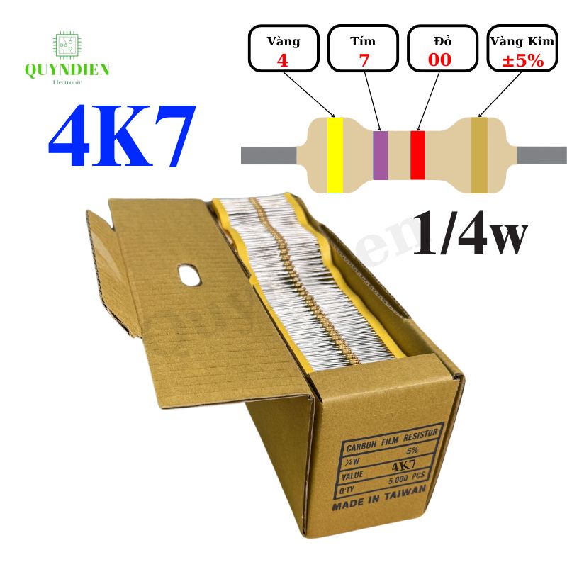 Điện trở Đài Loan 1/4W - 4K7