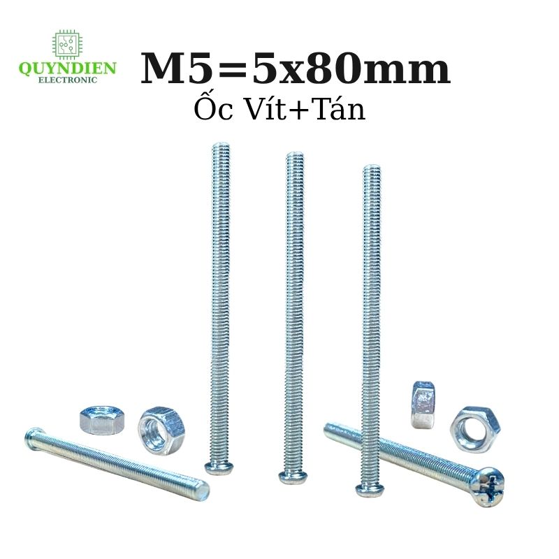 Ốc Vít M5x80mm Có Kèm Tán