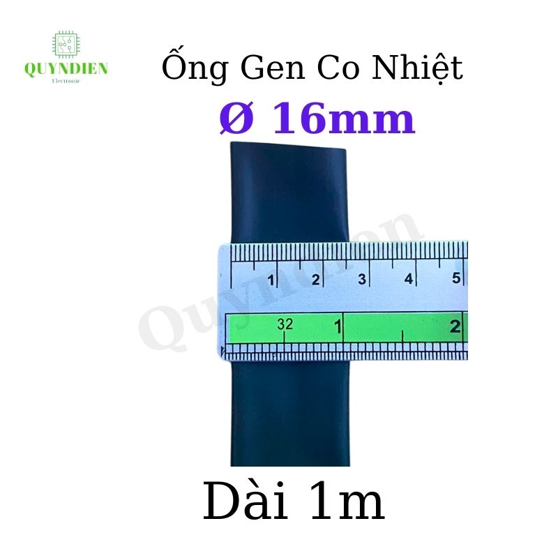 Gen co nhiệt size 16mm màu đen